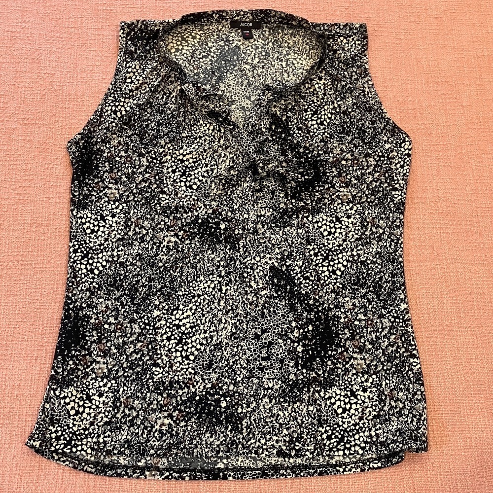 Jacob med wm’s Black brown and cream Sleeveless Blouse